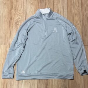 Adidas TPC Myrtle  Men's Light Gray Quarter-Zip Jacket